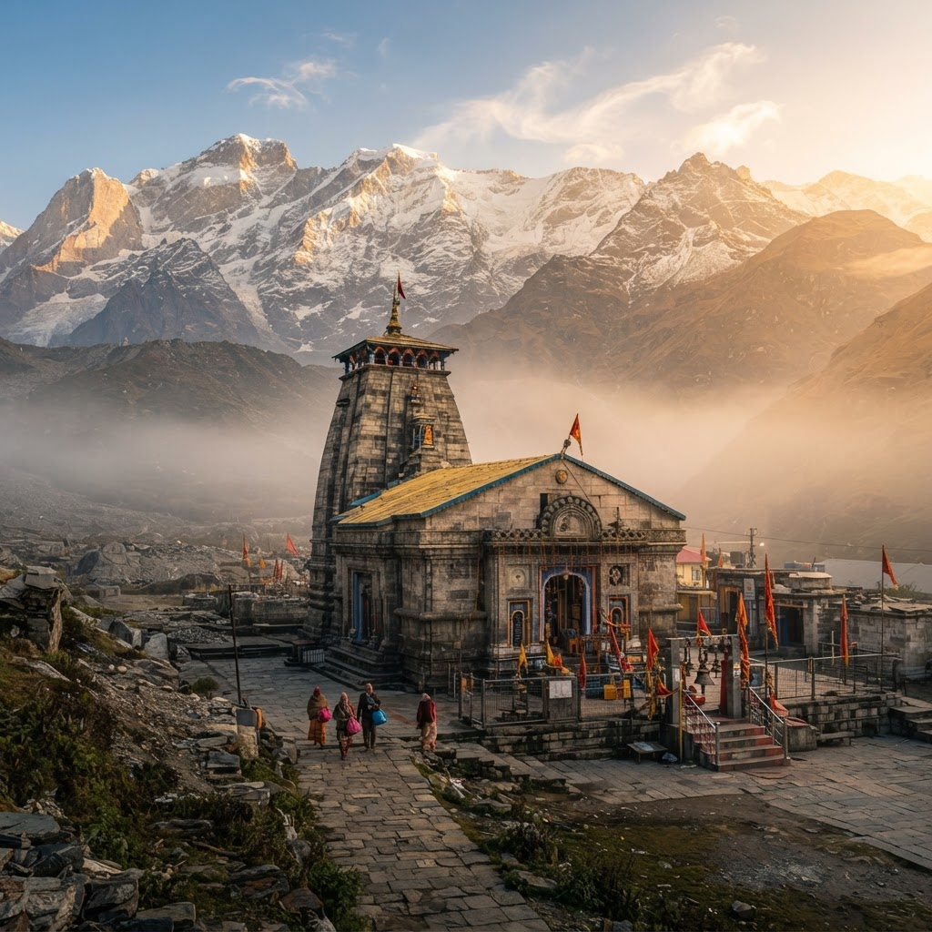 Himalayan temple at sunrise